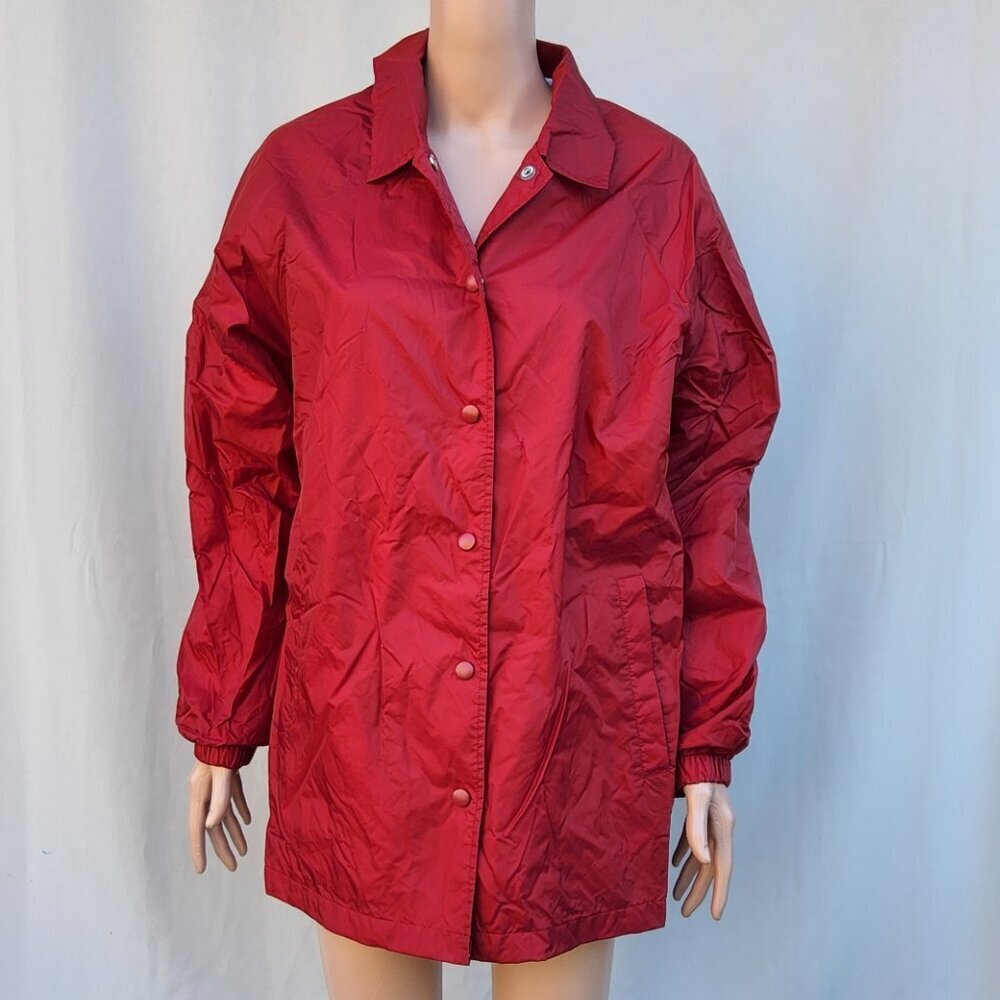 Blair Women's Waterproof Lightweight Jacket Red Medium Snap on Lined